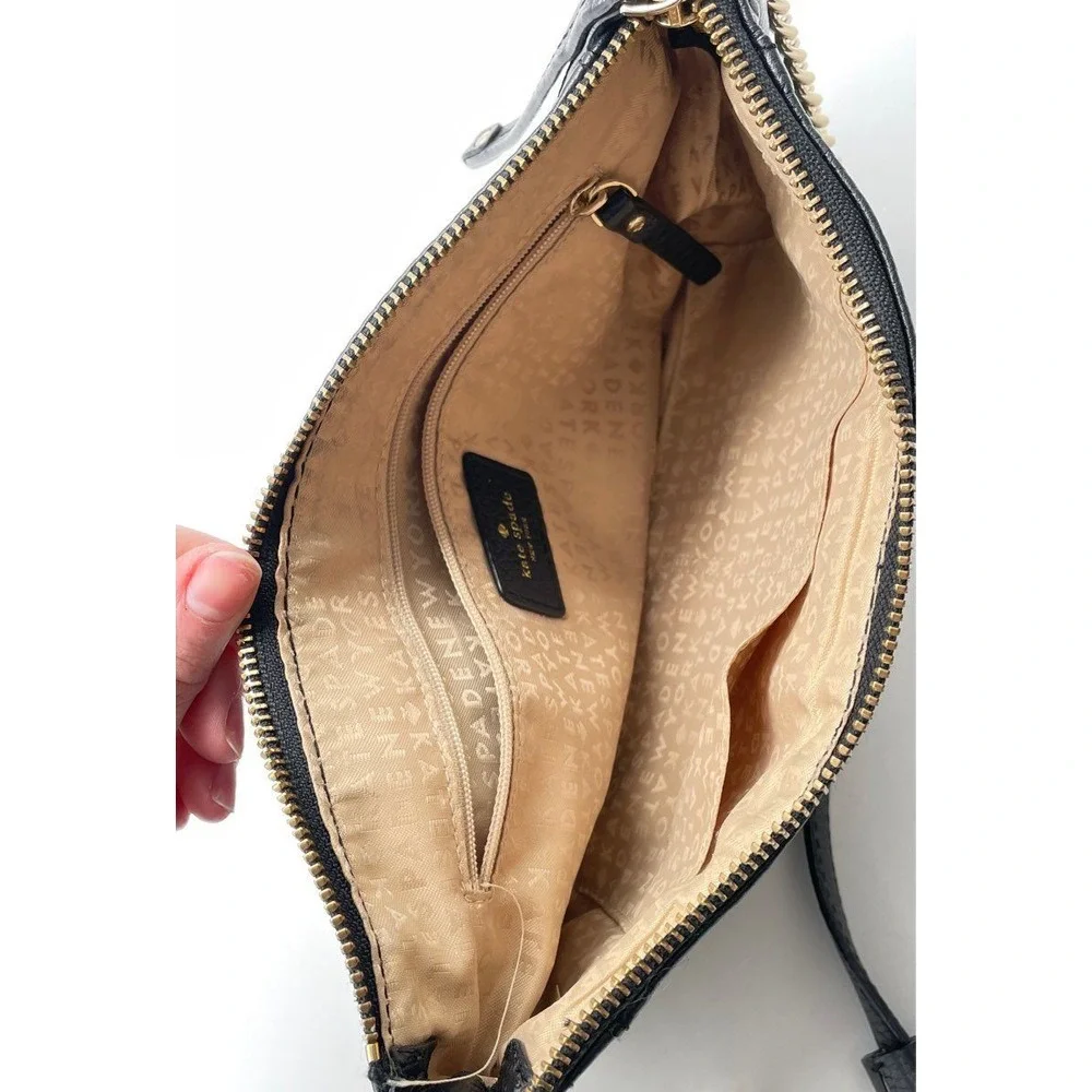 KATE SPADE NEW YORK Black Women's Solid Leather‎ Shoulder Bag